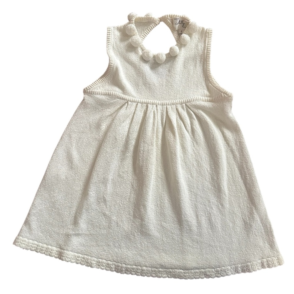 Milly Cream Sleeveless Top with Pom-Pom Trim
